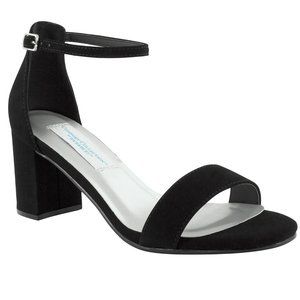 Black Suede Block Heel Sandals